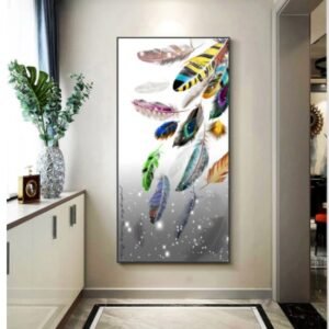 Modern Abstract Colorful Feather Art Canvas Painting Picture