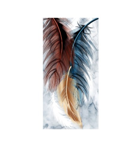 Modern Abstract Colorful Feather Art Canvas Painting Picture - Image 5
