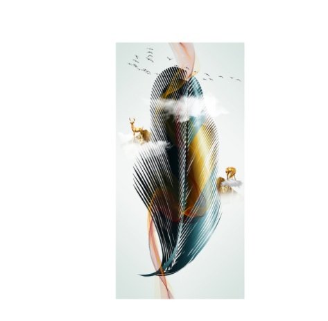 Modern Abstract Colorful Feather Art Canvas Painting Picture - Image 3