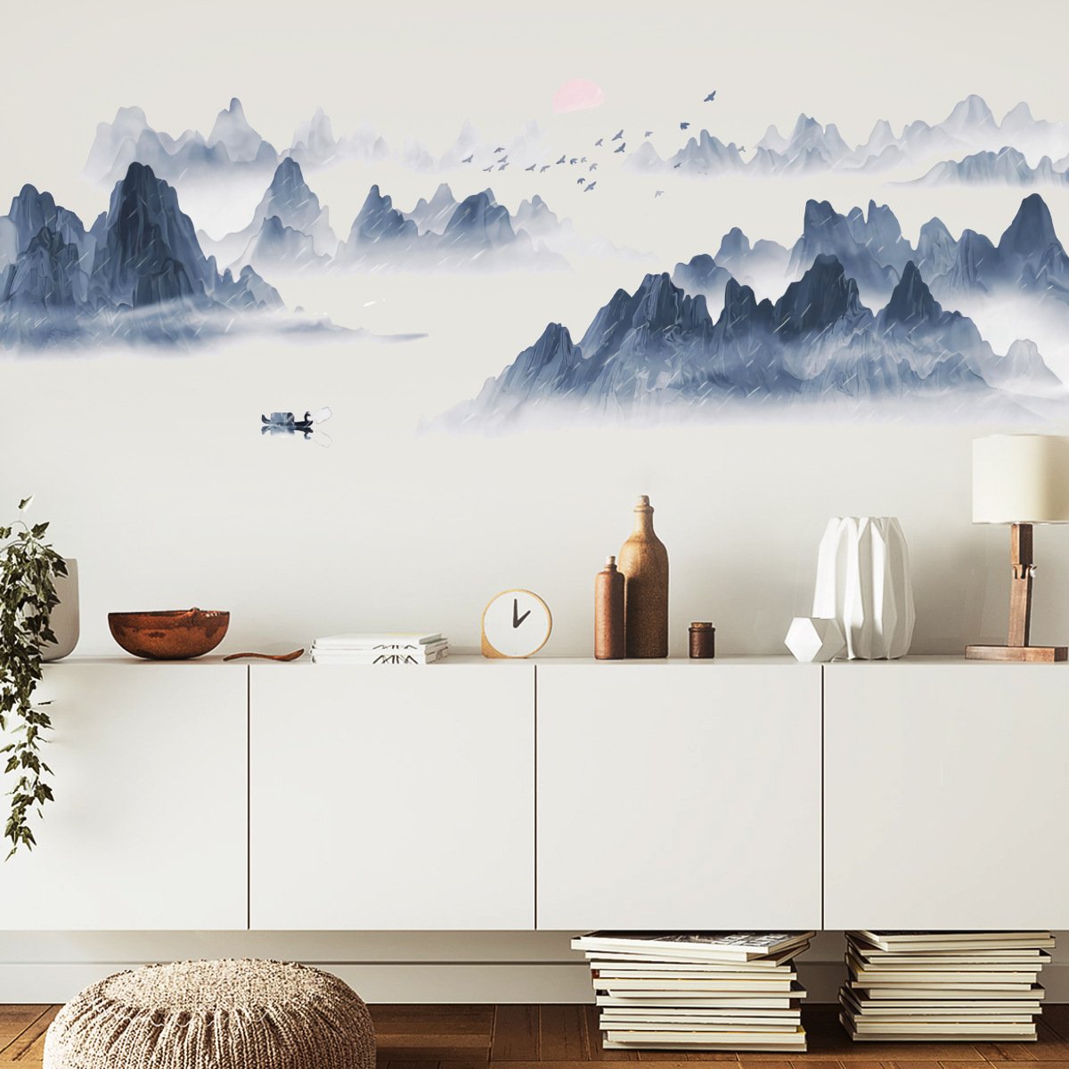 Folding Sunset Landscape Picture Creative Wall Sticker - Image 5