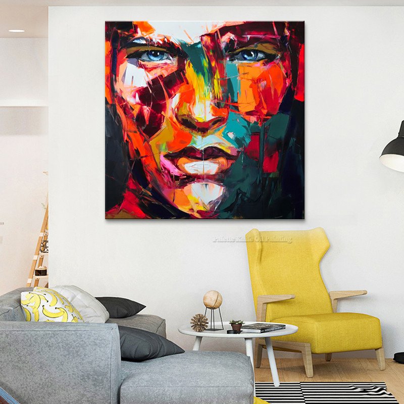 Painted Frameless Canvas Hanging Picture - Image 4