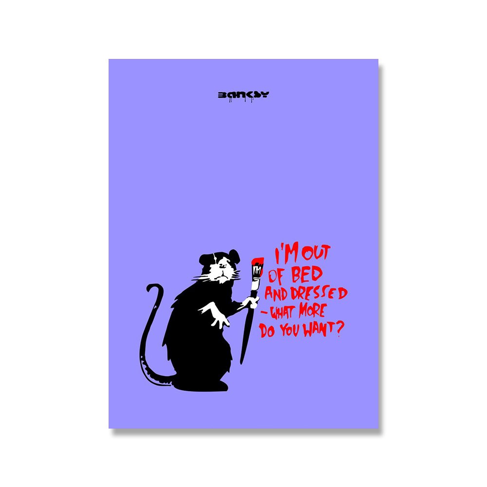 Queen Banksy Doodle Art Picture Abstract Canvas Painting - Image 3