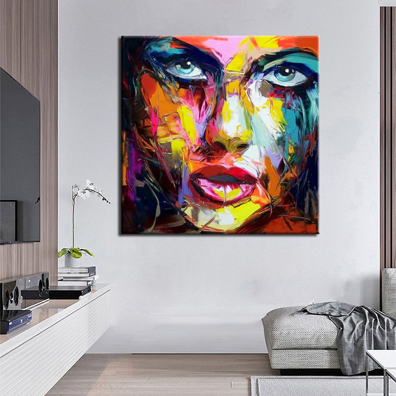 Painted Frameless Canvas Hanging Picture - Image 3